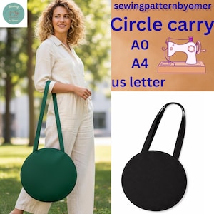 Patrón de costura para bolso circular / Bolso redondo moderno, ideal para principiantes (descarga en PDF)