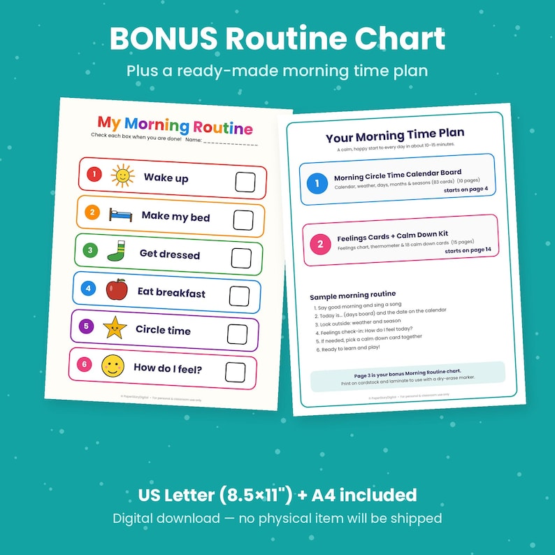 Homeschool Morning Time Bundle | Circle Time Calendar Board, Feelings ...