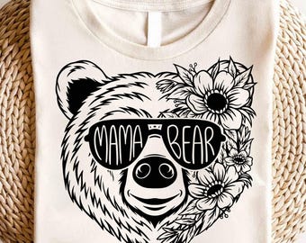 Floral Mama Bear T-Shirt, Funny Mother's Day Gift, Cute Mom Shirt, Mom-Life Shirt, Gift For Mothers, New Mom Shirt