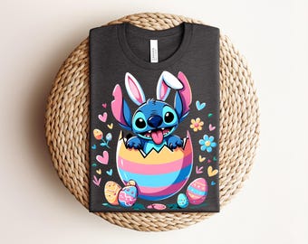 Stitch Easter Shirt, Stitch Bunny Easter Shirt, Cute Stitch Easter Egg Shirt, Disney Easter Stitch Tee, Spring Stitch Easter Shirt