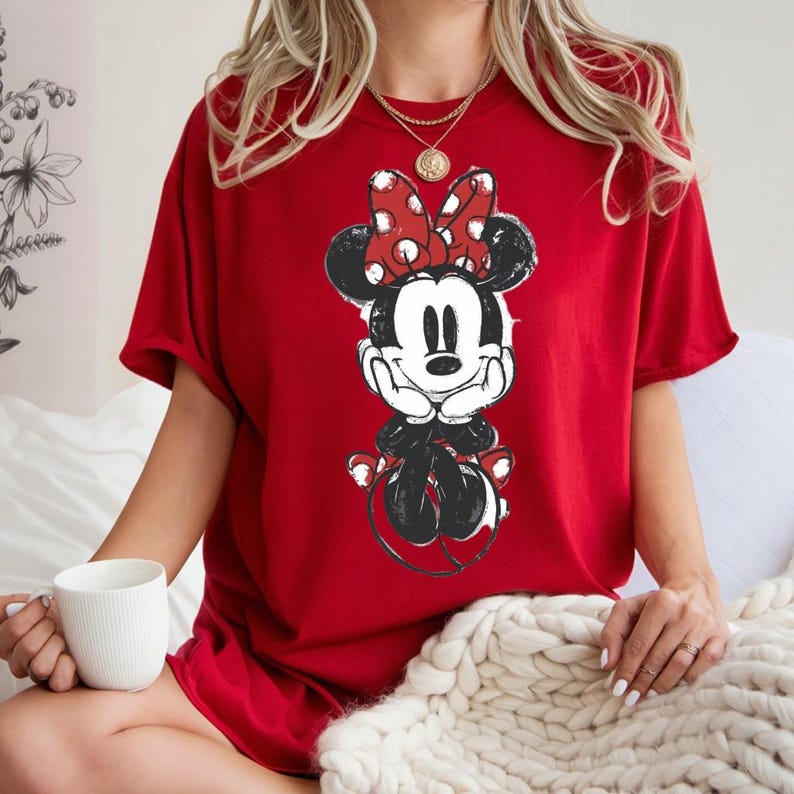 Disney Classic Minnie Mouse Shirt Retro Minnie T-Shirt for Disneyland Trip, Disneyland Holiday Family Matching Shirt, Disney Minnie Gift Tee image 1