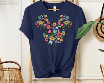Disney Floral Mickey Head Shirt, Disney Shirt, Floral Mickey Head Shirt, Disney Mickey Shirt, Disney Family Shirt,Disney Garden Festival Tee