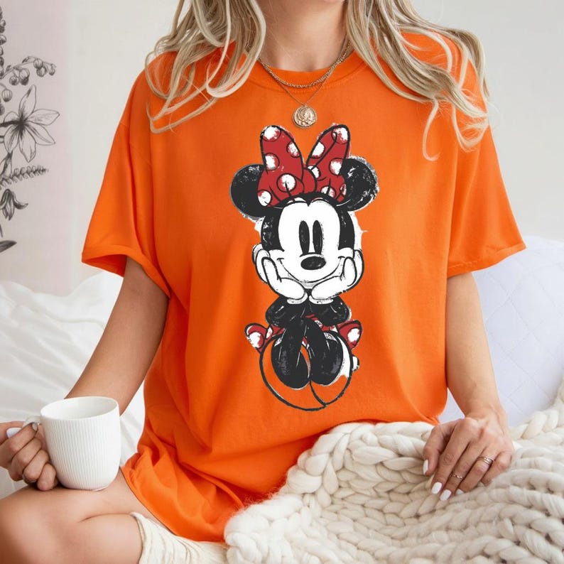 Disney Classic Minnie Mouse Shirt Retro Minnie T-Shirt for Disneyland Trip, Disneyland Holiday Family Matching Shirt, Disney Minnie Gift Tee image 7