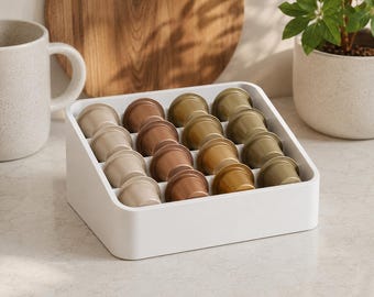 Organiseur de dosettes de café | Porte-capsules de comptoir en matériaux recyclés