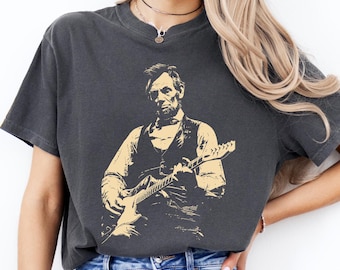 Abraham Lincoln Guitar Shirt,Vintage Retro Graphic Tee,Rock President Shirt,Funny History Shirt,Unisex T-Shirt,Lincoln Playing Guitar Tee,