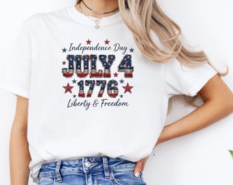 Comfort Colors America 250 Years of Freedom Shirt, Distressed Faux Patchwork 1776 USA Flag Tee, Vintage Patriotic 4th of July 2026 Tee,