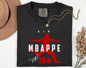 Comfort Colors® Air Mbappe #10 Soccer Player Tribute Graphic Tee, France Football Star Signature Design, 2026 World Cup Fan Unisex T-Shirt