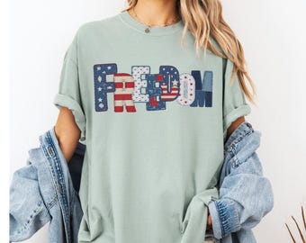America 250 Years of Freedom Shirt, Distressed Faux Patchwork 1776 USA Flag Tee,  4th of July 2026 Tee,Digital Print Not Real EMBROIDERY,