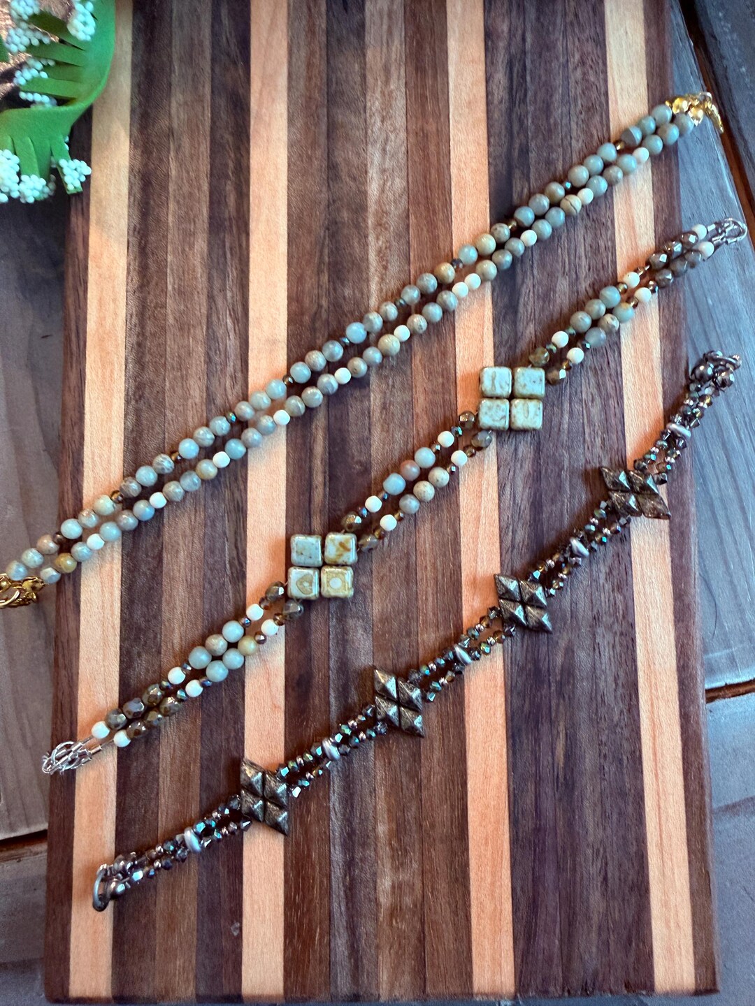 Metallic Double Strand Bracelet | Stackable Bracelets - Etsy
