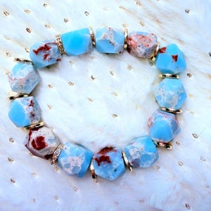 Chunky Gemstone Bracelet | Bold Beaded Statement Bracelet | Handmade Crystal Jewelry | Boho Luxe Bracelet | Gift for Her