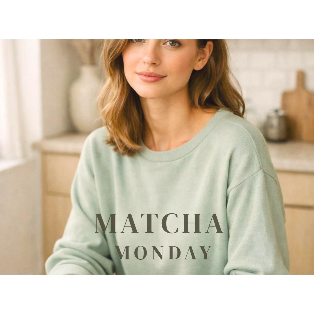 Matcha Monday Minimalist Long Sleeve Shirt, Comfort Colors Tee - Etsy
