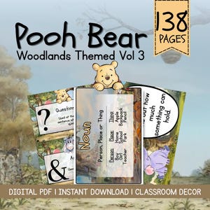 Woodland Bear Classroom Decor Vol 3 | Grammar, Sight Words, Cursive (Digital Download)