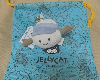 Novo pingente para bolsa Jellycat Amuseables Sports em formato de bola de golfe | Pelúcia divertida