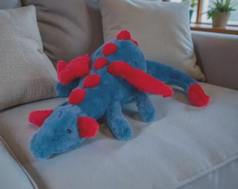 Pelúcia Dragão Azul Kawaii – Decoração de Quarto, Companheiro Aconchegante para Abraçar