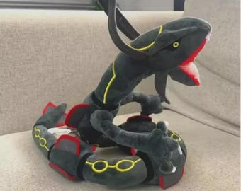 Peluche gigante brillante de dragón Rayquaza: juguete coleccionable de anime ultrasuave de 76 cm