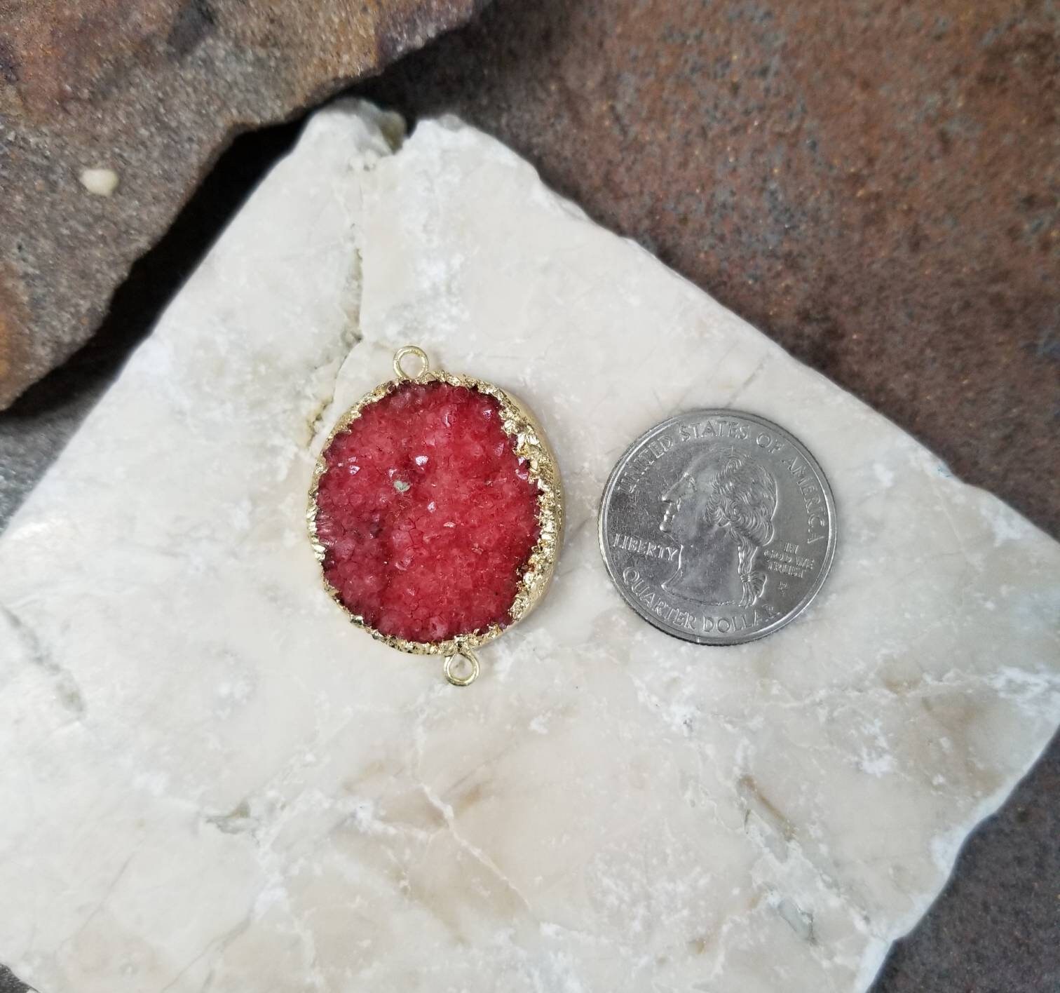 Agate Drusy Connector Gold Plated Jewelry Making Supplies Etsy UK