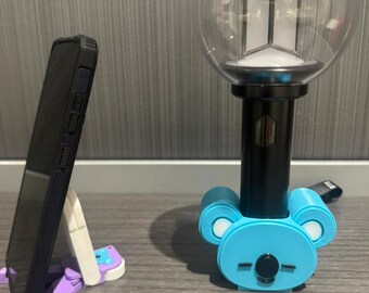 BTS Army Bomb Lightstick Stand + BT21 Phone Stand | 3D Printed K-Pop Gift | BT21 Desk Accessories