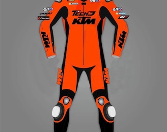 Origineel KTM motorpak van rundleer, nieuw KTM motorpak voor racen.