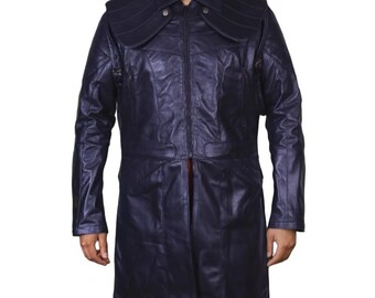 Handmade Devil May Cry 5 Dante Black Leather Coat Costume