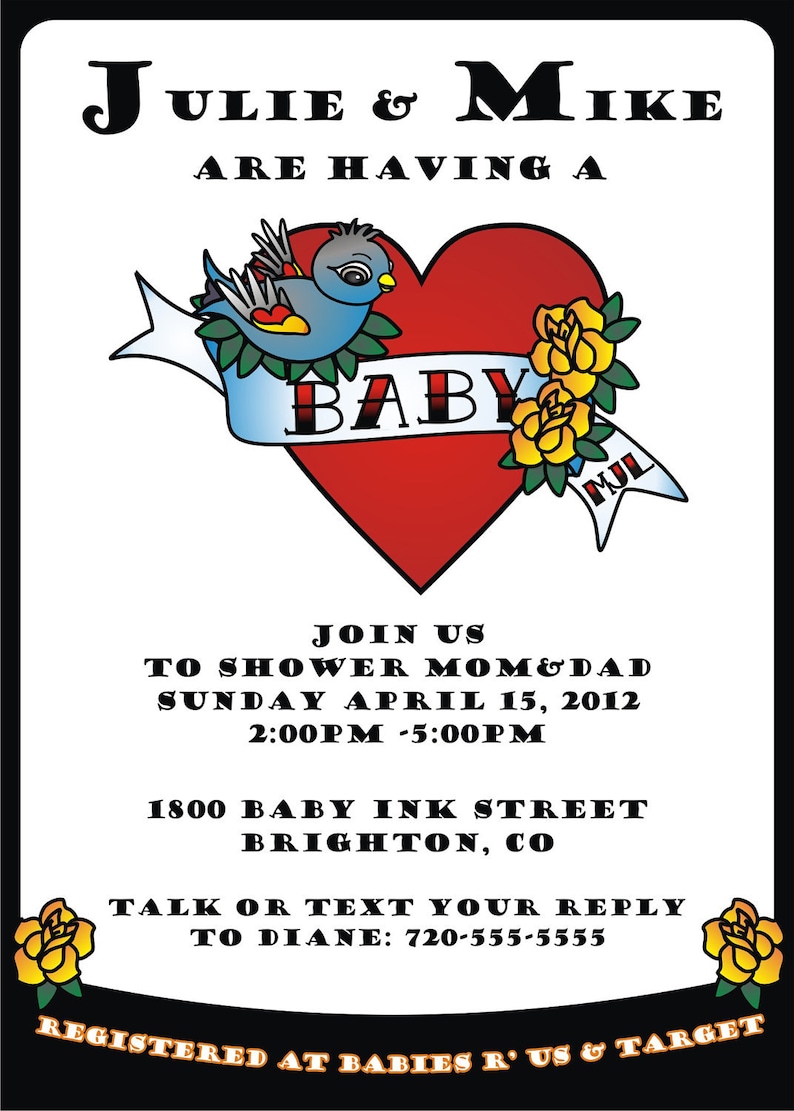 Tattoo Inspired Baby Shower by Cakewalk Etsy