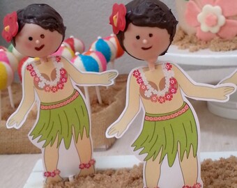 Hula Girl Cake Pop Printables