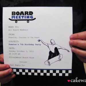 Skateboard Party Invitation