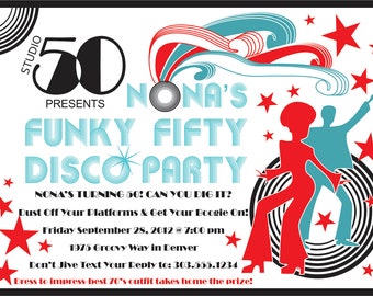 Funky Disco Party Invite
