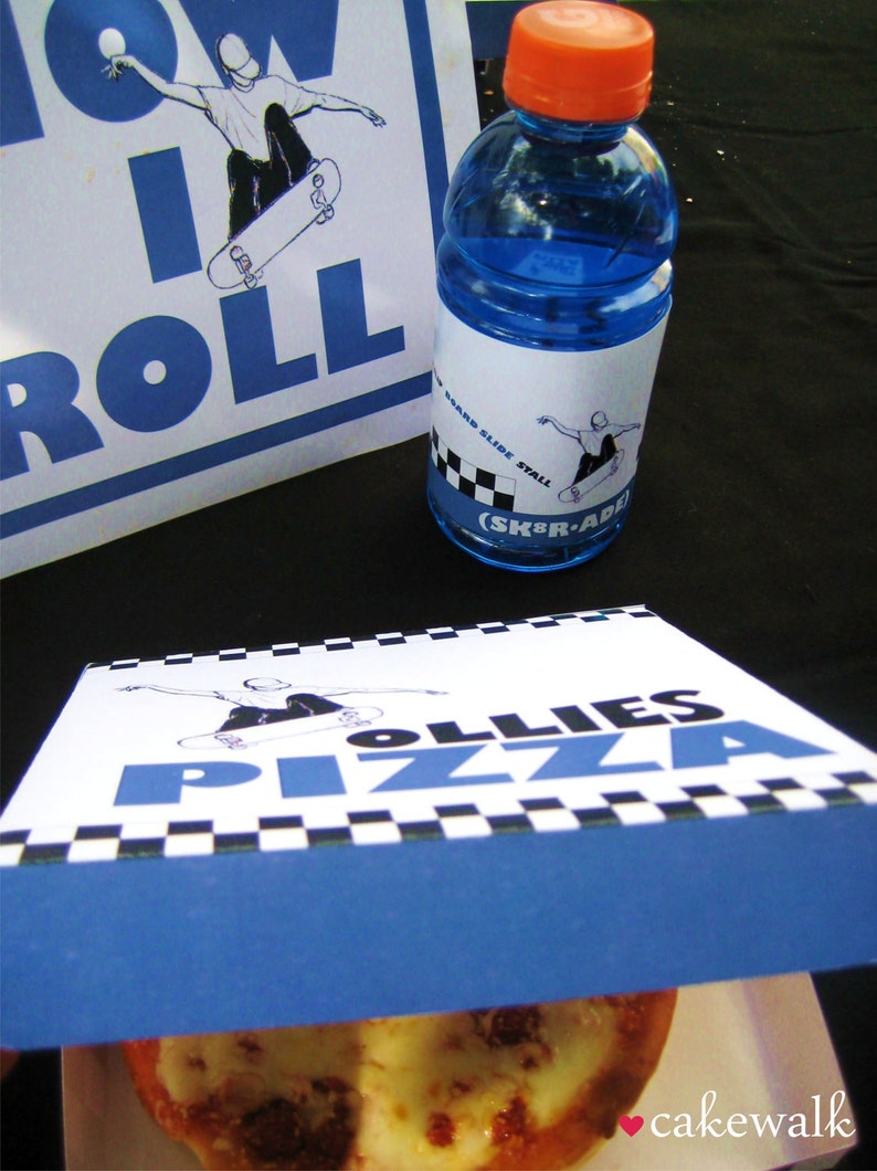 Water Bottle Label: Skateboard Party image 3