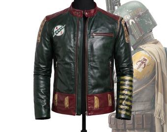 Boba Fett Leather Jacket Mandalorian Jacket, War Cosplay Jacket, Warriors of Mandalore Costume Coat, Bounty Hunter Outfit