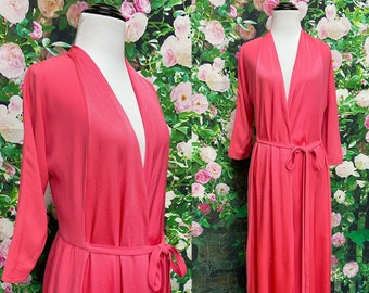40s B Cohen Pink Rayon Dressing Gown Robe Bullocks
