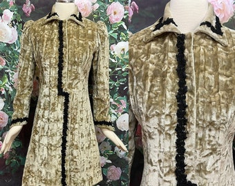 60s Young Edwardian Gold Crushed Velvet Coat