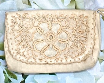 Vintage Hand Embroidered Glove Bag 1950s Storage Pouch - Etsy