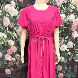 70s Pink Vanity Fair Lounge Robe Zip Front Large