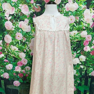 80s Boho White Floral Nightgown Regal Rose Deadstock