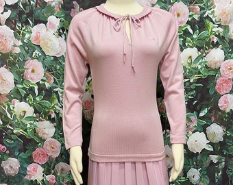 70s Givenchy Sport Lavender Knit Sweater Blouse Pleated Skirt - Etsy