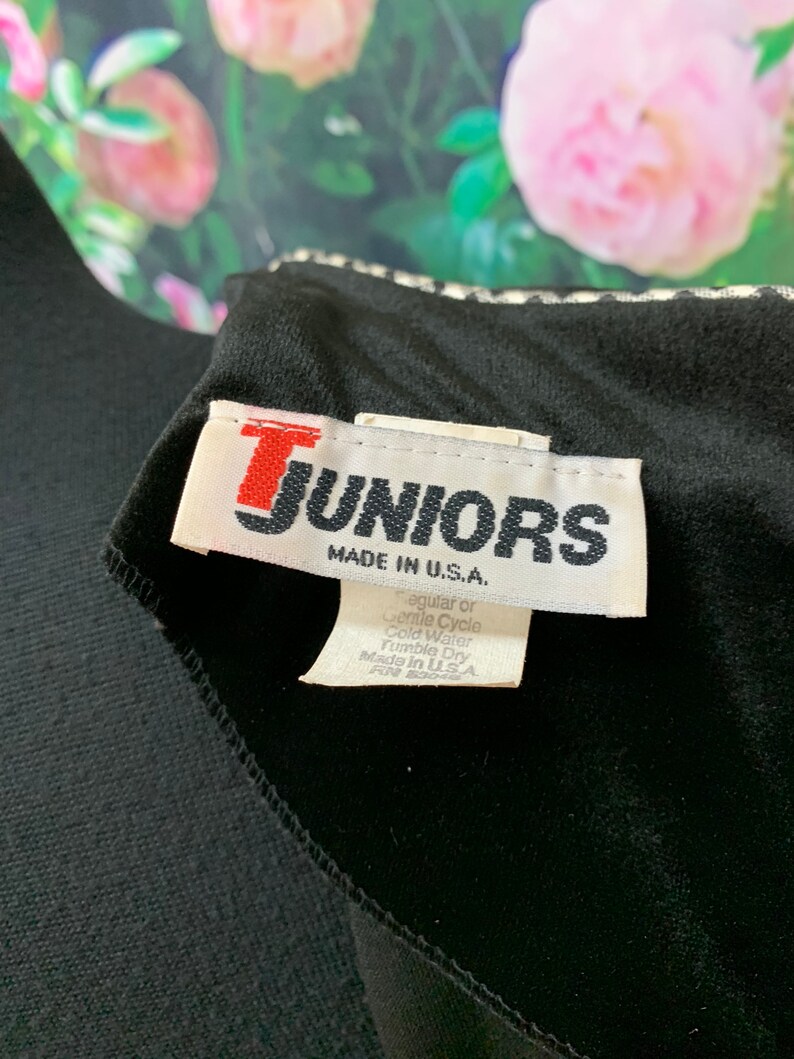 80s Black Velvet Dress Plaid Bow Juniors Small Etsy