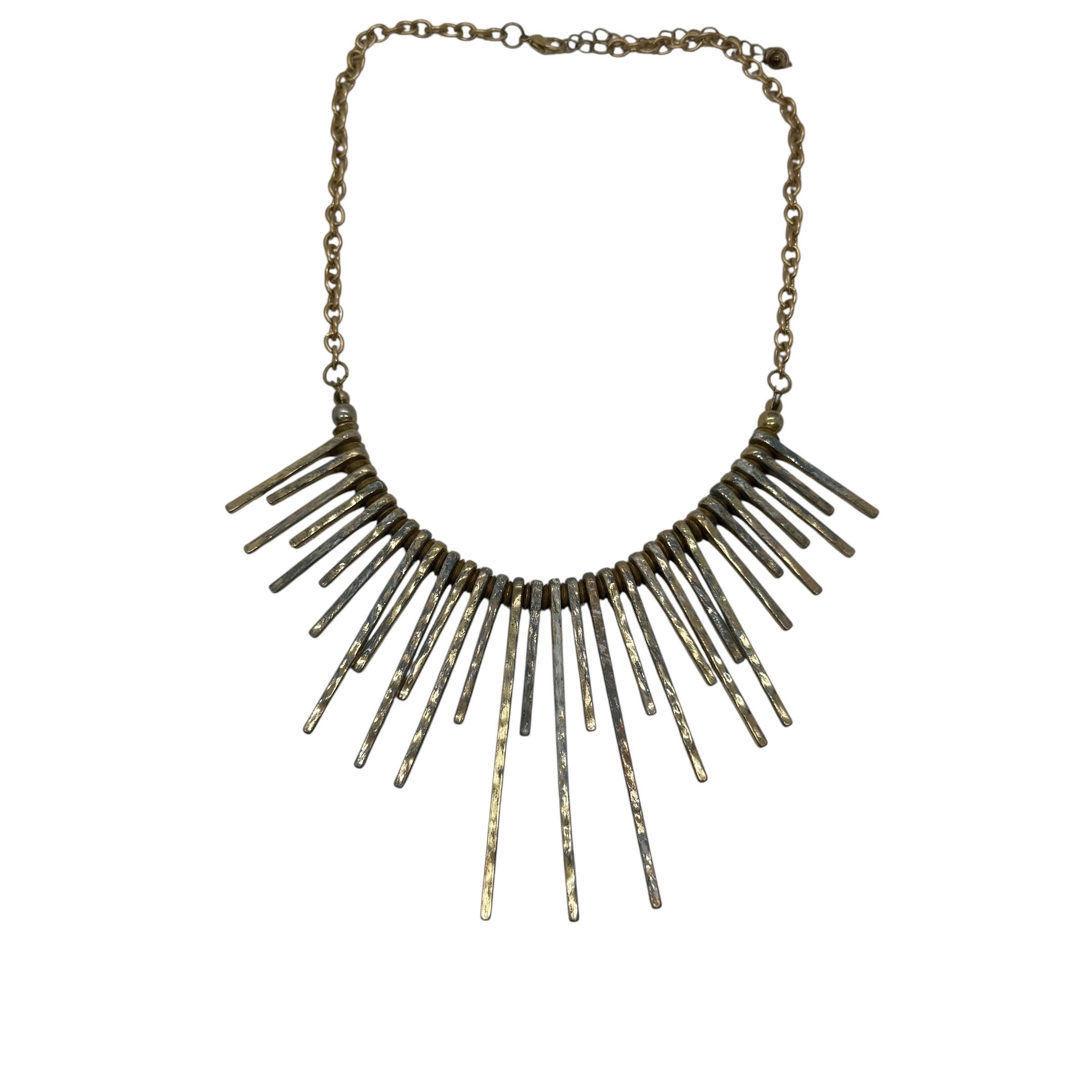 70s Gold Metal Fringe Necklace Cleopatra Collar Brutalist Style - Etsy