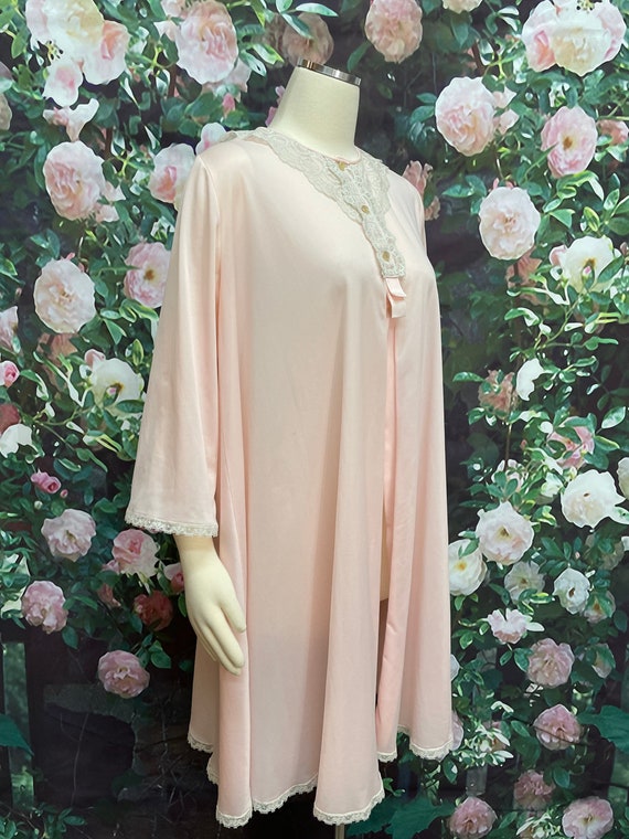 50s Pinehurst Pink Swing Nylon Robe Large - image 5