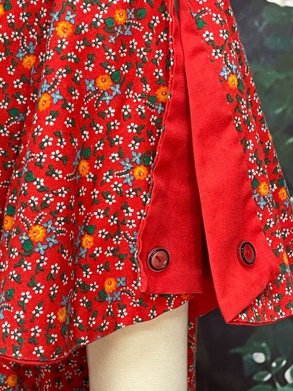 Vintage Red Calico Square Dance Dress Plus Size - image 6