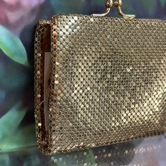 70s Whiting and Davis Gold Mesh Wallet NOS - image 2