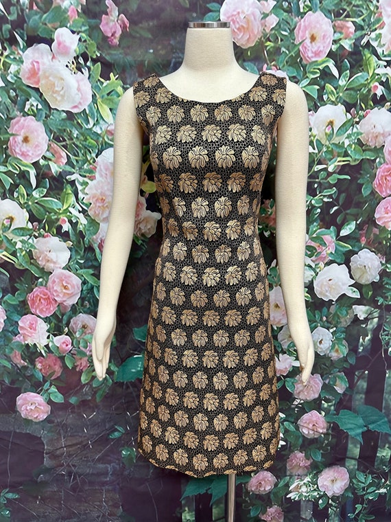 60s R&K Gold Lurex Brocade Sheath Dress Metallic Flowers Small - Etsy 60s R&K Gold Lurex Brocade Sheath Dress Metallic Flowers Small - Etsy