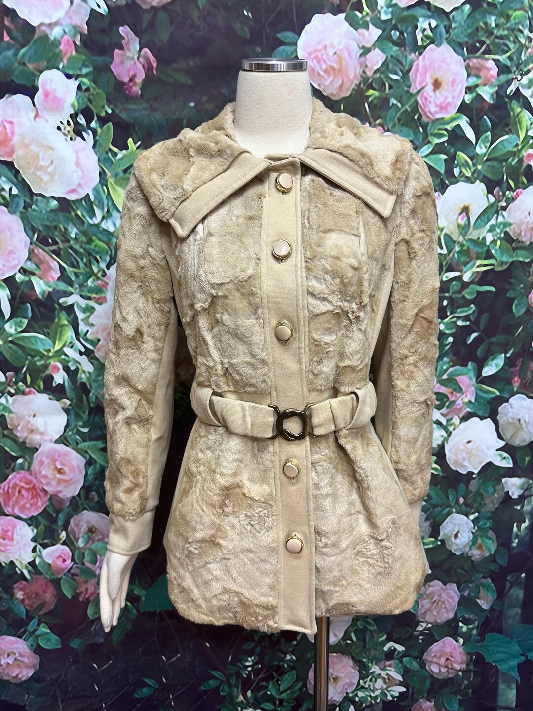 70s Greenlea Tan Sheared Faux Fur Coat Mod - Etsy