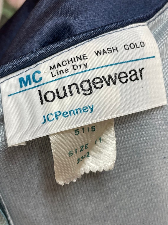 70s JC Penney Ombre Blue Dressing Robe Ruffled Ne… - image 8