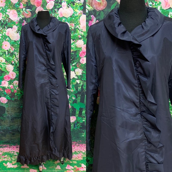 80s Blue Ruffled Coat Princess Coat The Parisian T