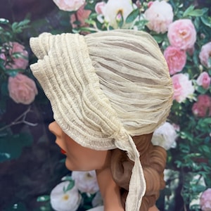 Edwardian Cream Mesh Boudoir Cap Night Hat