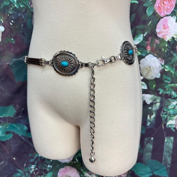 90s Silver Concho Western Belt Faux Turquoise - Etsy display picture 3