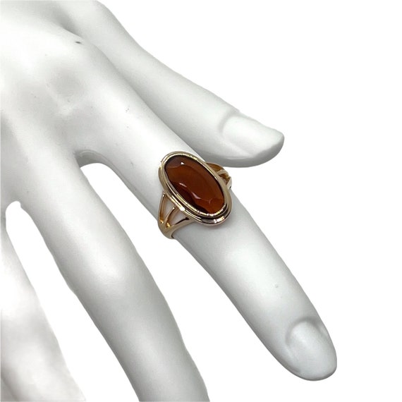 80s Avon Amber Fashion Ring Size 5 6 Deadstock - image 3
