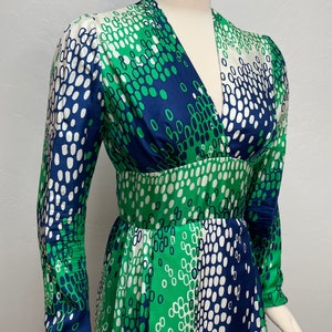 70s Elizabeth Arden Green Silk Mod Dress Small image 4