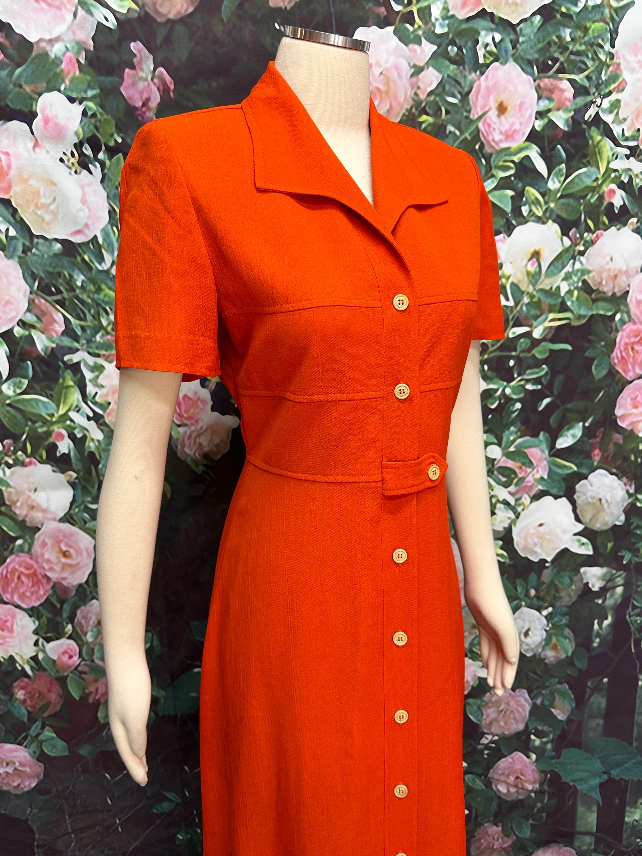 80s Julian Taylor Orange Button Down Maxi Dress NOS - Etsy