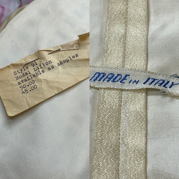 50s Italian Ivory Evening Swing Coat Organza - image 10